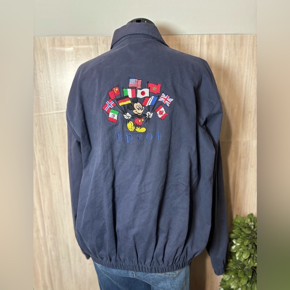 Disney Epcot Vintage Mickey Mouse Embroidered Classic Navy Jacket Unisex